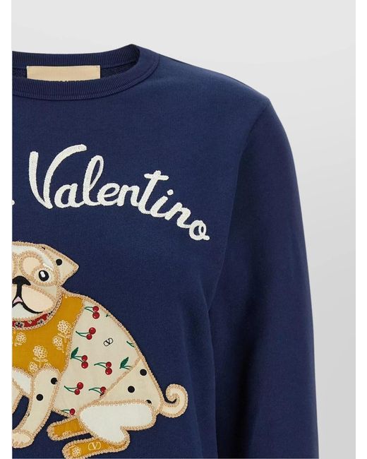 Valentino Garavani Blue Cotton Sweatshirt