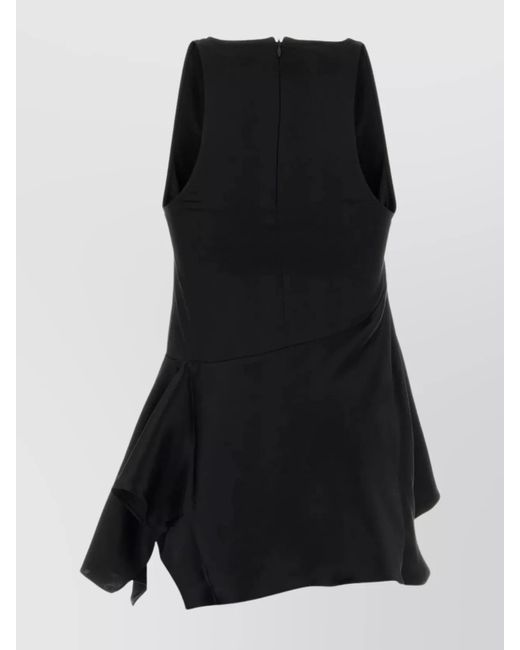 J.W. Anderson Black Asymmetric V-Neck Satin Top