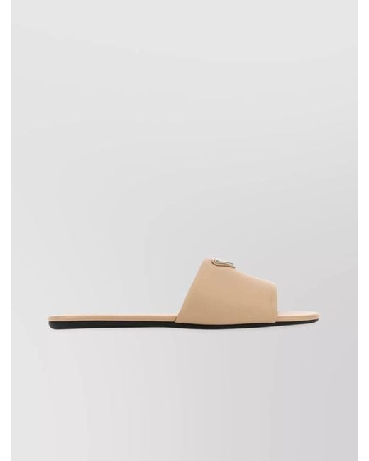 Prada White Leather Slide Sandals