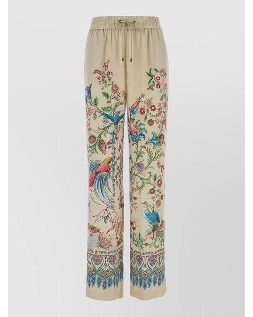 Etro White Printed Wide-Leg Trousers