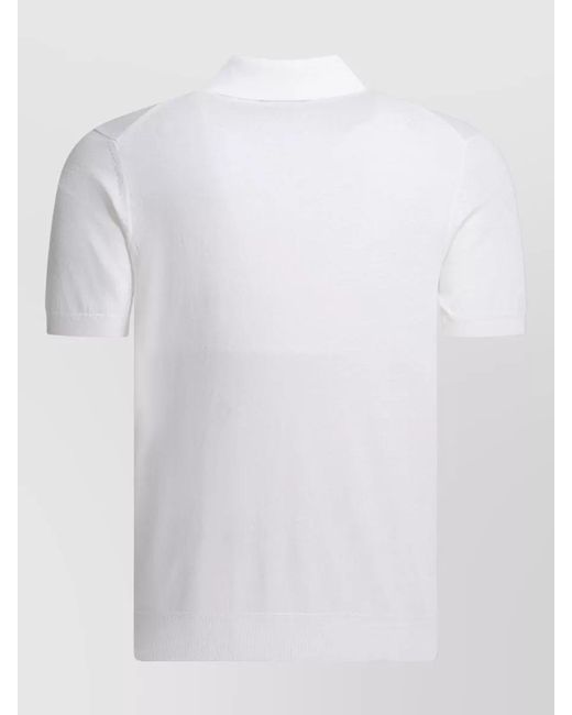 Tom Ford White Cotton Knit Polo Shirt for men