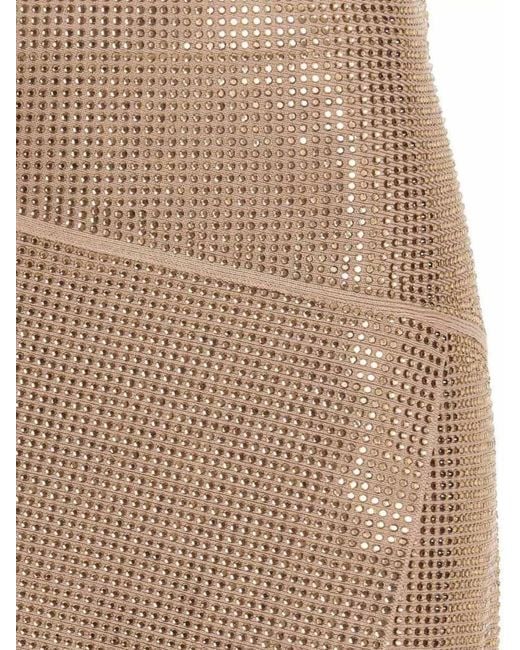 ANDREADAMO Natural Sequin Knit Asymmetric Skirt