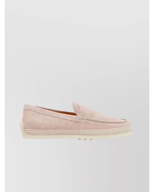 Tod's White Suede Leather Loafers