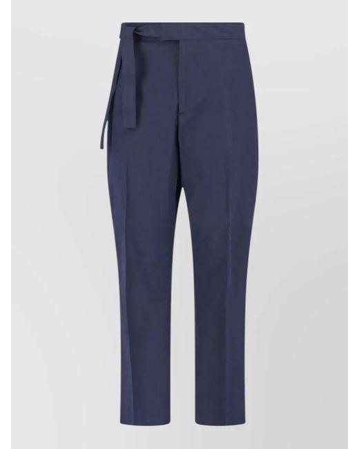 Paul Smith Blue Tapered Leg Trousers Elastic Waistband Belt Loops for men
