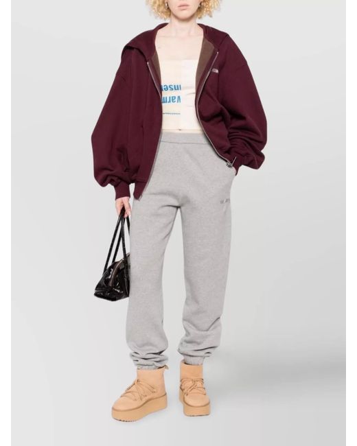 The Attico White Cotton Cuffed Track Pants