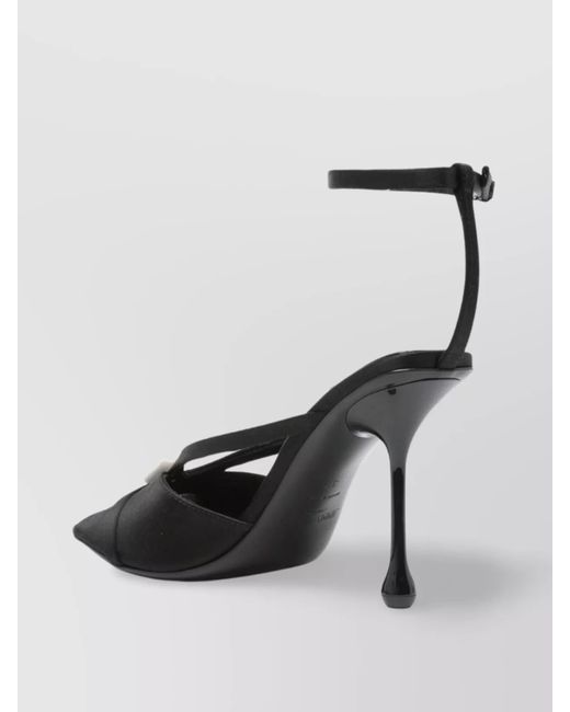 Jimmy Choo Multicolor Pearl-Embellished Satin Ankle-Strap Sandals