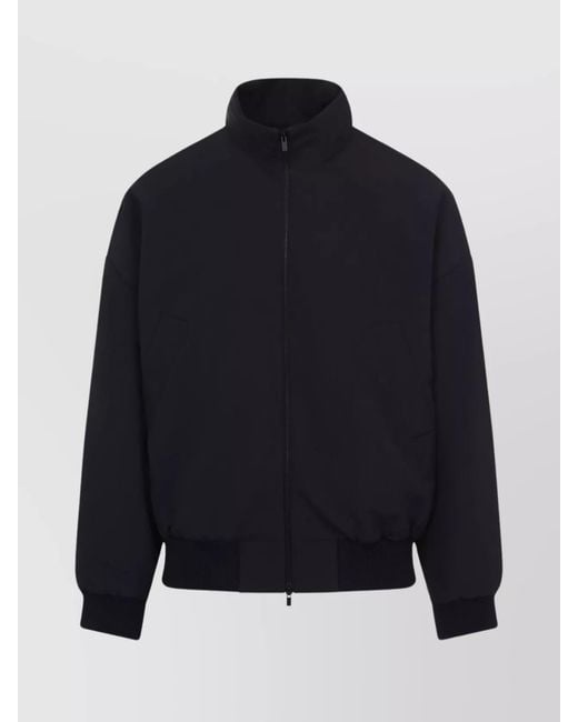 Fear Of God Blue Virgin Wool High Neck Relaxed-Fit Bomber Jacket for men