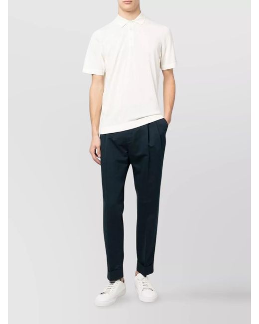 Drumohr White Short-Sleeve Polo Shirt for men