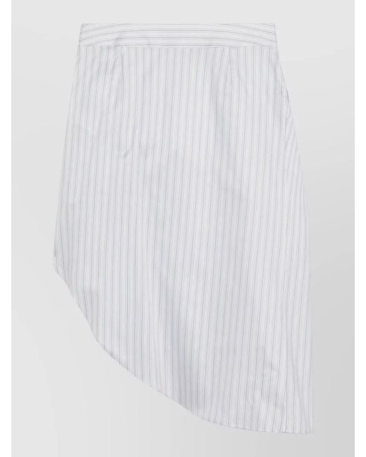 J.W. Anderson White Striped Draped Asymmetric Skirt