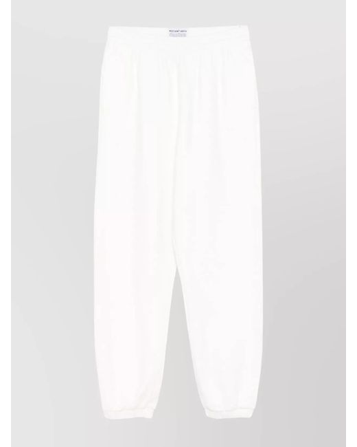 Mc2 Saint Barth White Odalys Jersey Track Pants With Tapered Leg
