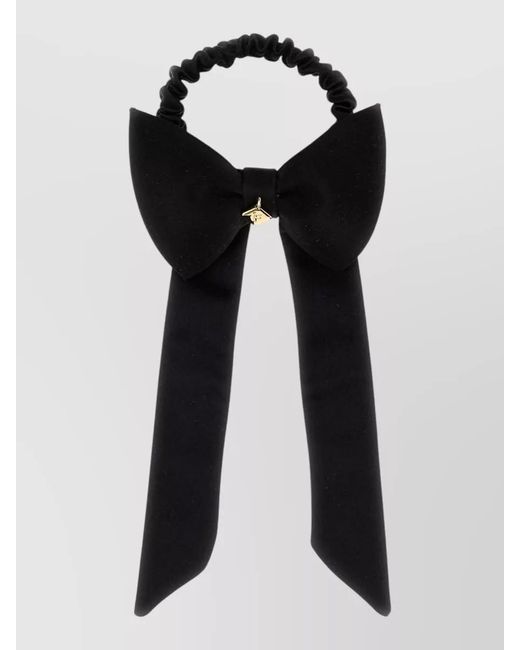 Ferragamo Black Satin Scrunchie