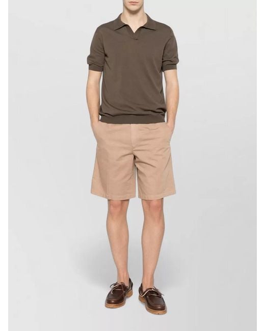 Zegna Natural Tailored Bermuda Shorts Belt Loops Pockets for men