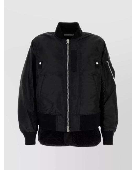 Sacai Black Bomber Jacket for men