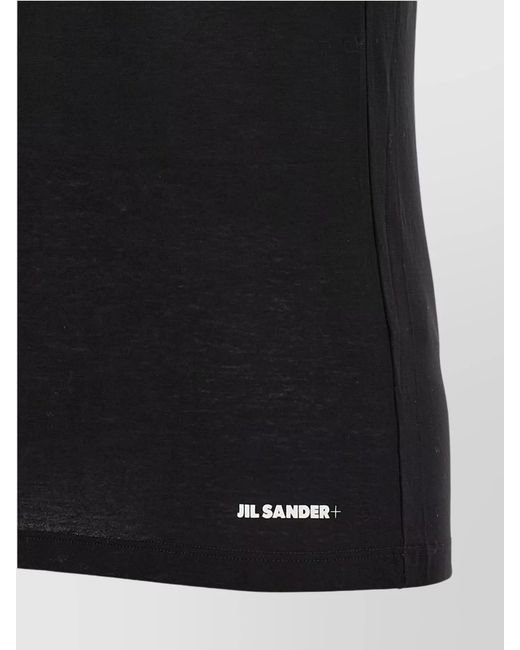 Jil Sander Black Cotton Logo-Print Short-Sleeve T-Shirt