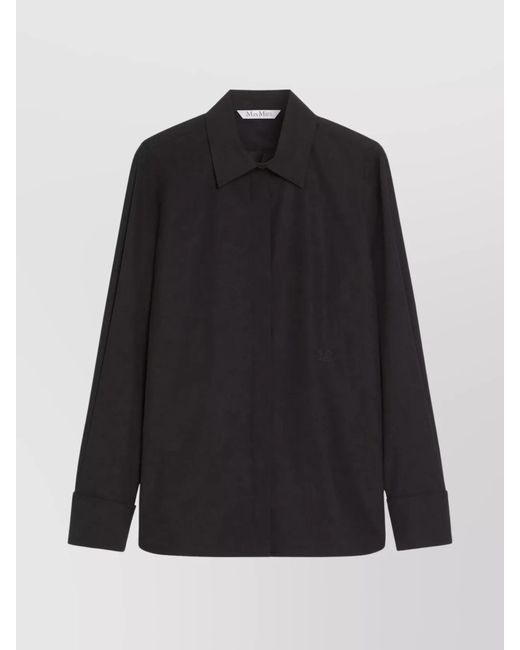 Max Mara Black Cotton Stretch Shirt