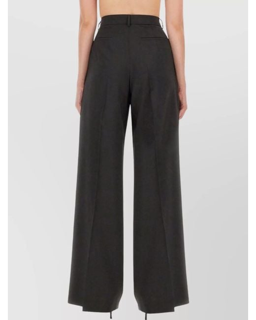 Sportmax Blue Virgin Wool Wide-Leg Trousers