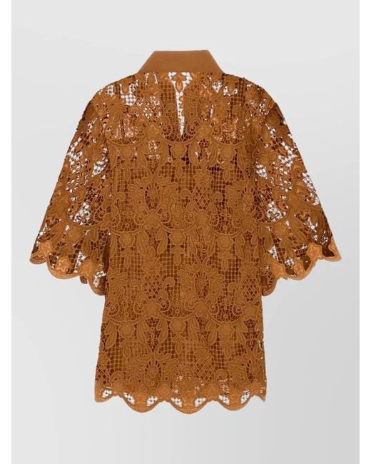 Zimmermann Brown Lace Top