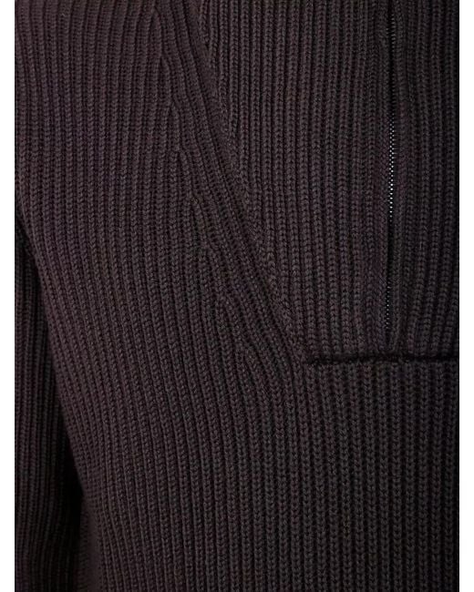 Filippo De Laurentis Gray Half Zip Wool Jumper for men