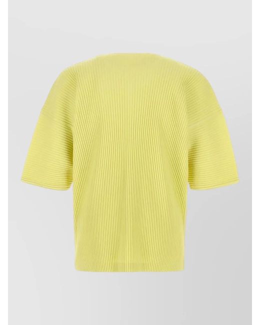 Homme Plissé Issey Miyake Yellow Pleated Jumper for men