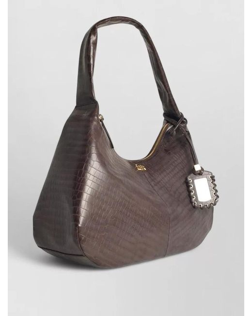 Ganni Brown Bou Xxl Leather Shoulder Bag
