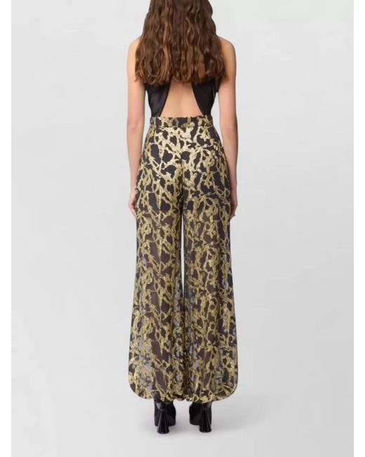 Nina Ricci Multicolor Silk Printed Wide-Leg Trousers