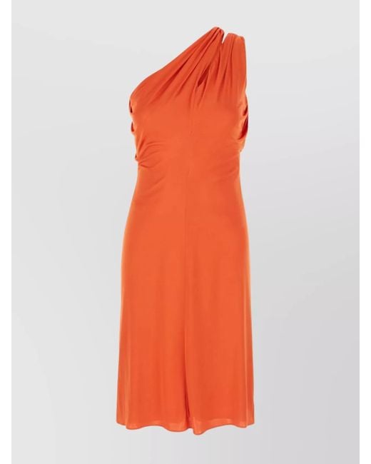 Versace Orange Viscose Midi Dress