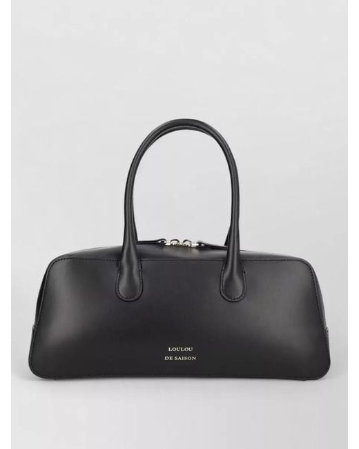 Loulou de Saison Black Large Leather Tote Bag Top Handles