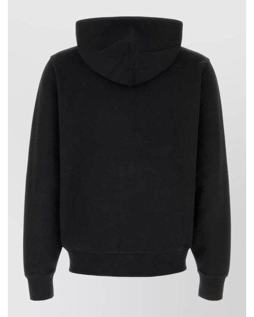 Burberry Black Cotton Hooded Zip Jacket for men