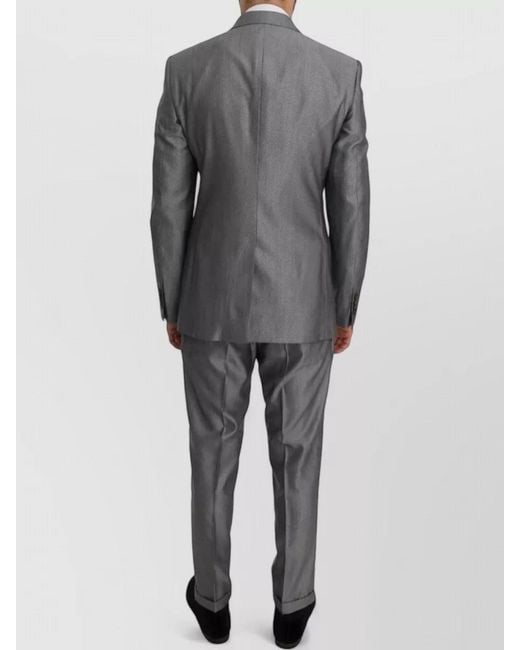 Dolce & Gabbana Gray Wool Slim-Fit Blazer for men
