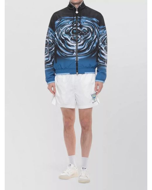 Casablanca Blue Warped Logo Ripple Print Sport Jacket for men