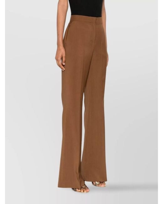 Fendi Brown Wool Mohair High-Rise Flared Trousers