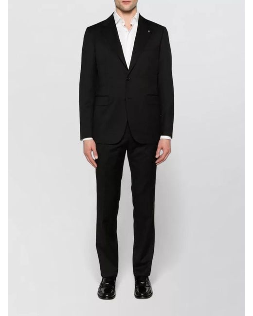 Tagliatore Black Wool Single-Breasted Two-Piece Suit for men