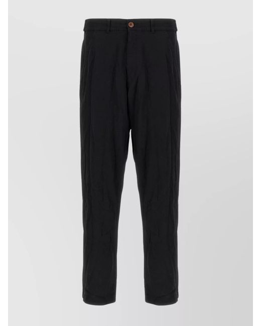 Comme des Garçons Black Front Pleated Trousers With Back And Side Pockets for men