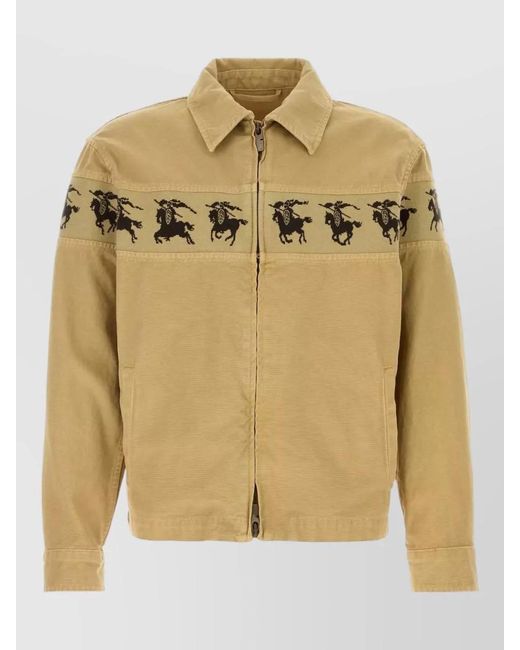 Burberry Natural Denim Jacket Point Collar Button Cuffs Adjustable for men