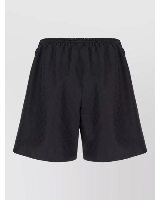 Gucci Blue Cotton Bermuda Shorts Side Zip Pocket for men