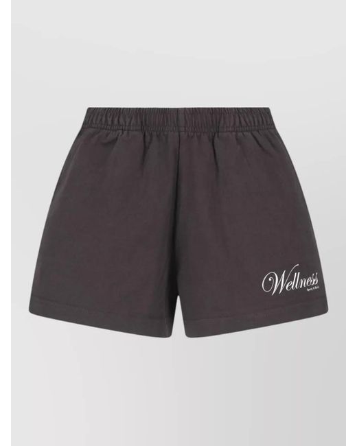 Sporty & Rich Gray Tailored Straight Shorts Back And Side Pockets