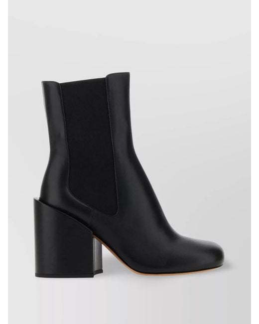 Sportmax Black Leather Ankle Boots