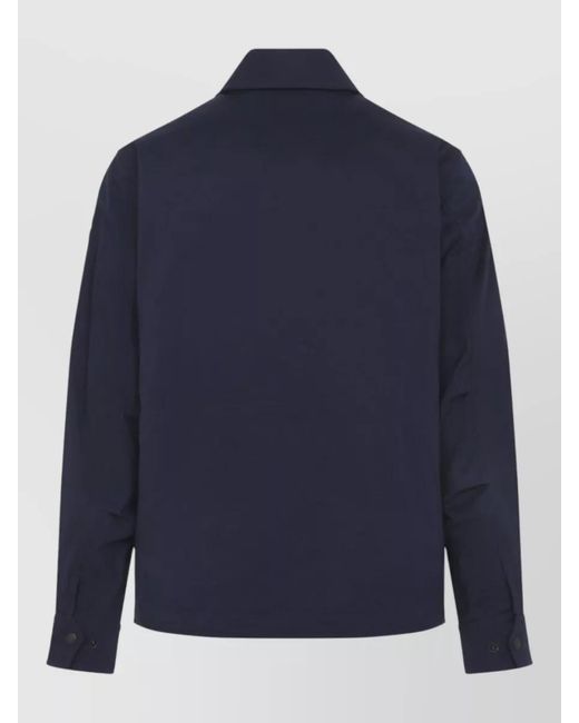 Moncler Blue Roquille Shirt Jacket Adjustable Waistband for men