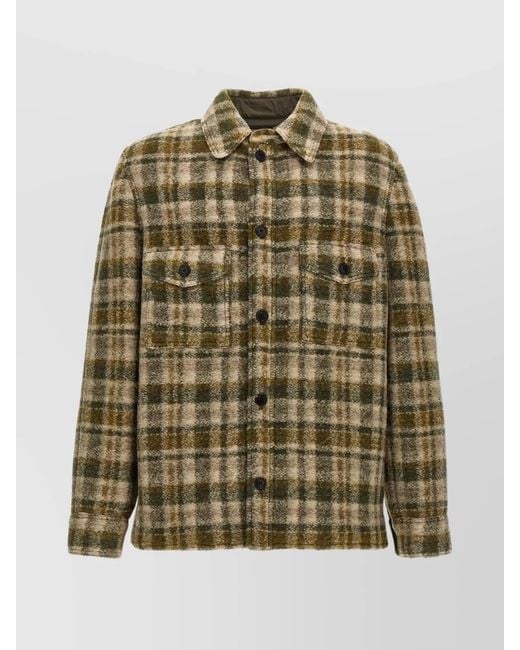 Isabel Marant Green Wool Blend Checked Shirt Jacket for men
