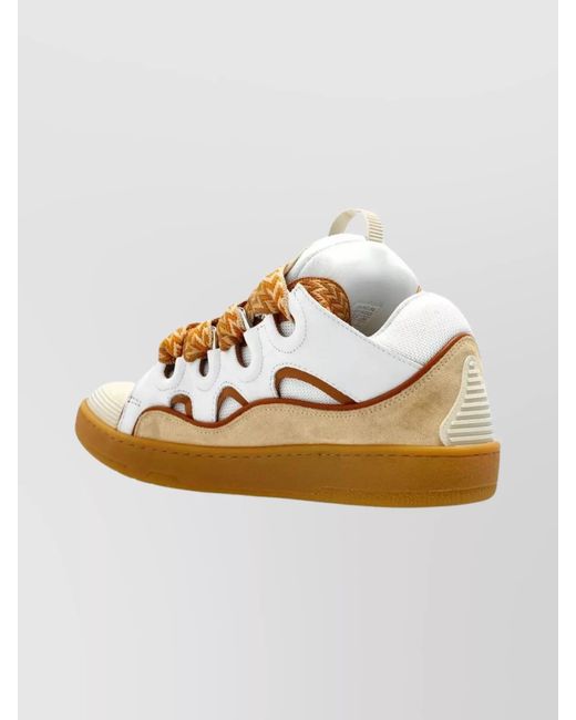 Lanvin Metallic Leather Low-Top Sneakers