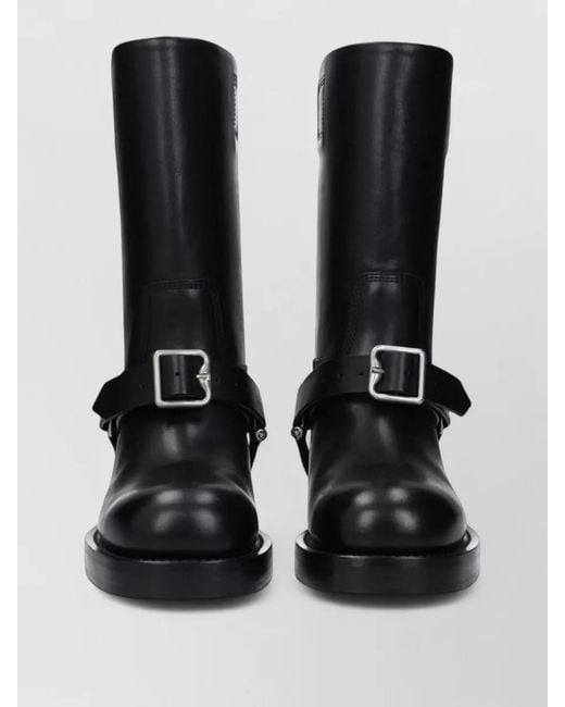 Burberry Black Leather Mid-Calf Boots