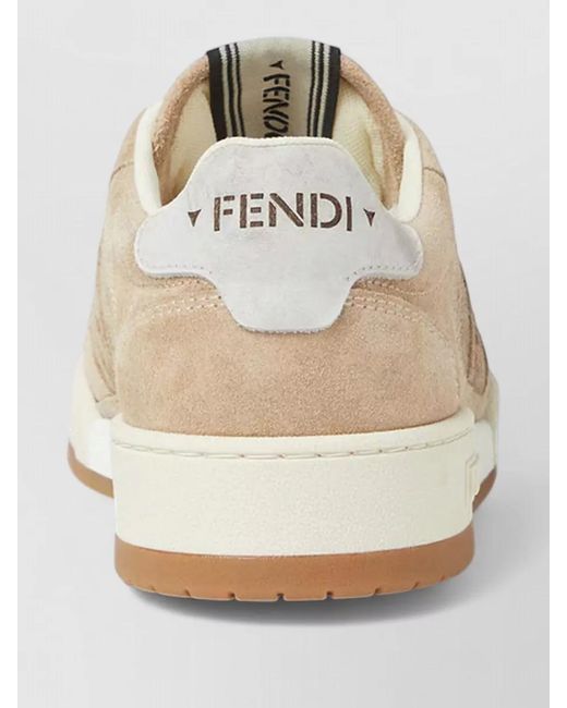 Fendi Natural Match Lace Up Sneakers Suede Upper