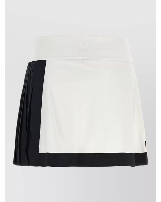 Goldbergh White Axelle Skort Pleated Detail Contrasting Panel