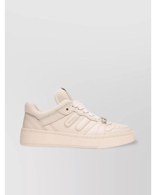 Bally Natural Elevated Leather Sneakers With Padded Collar