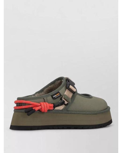 Ugg Green Mary Jane Platform Loafers Contrast Strap