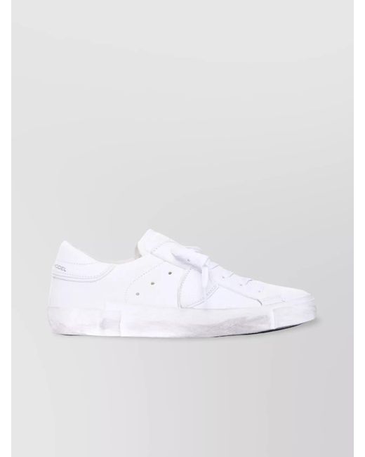 Philippe Model White Low Top Leather Sneakers