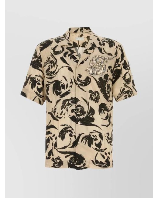 Dries Van Noten White Viscose Printed Shirt for men