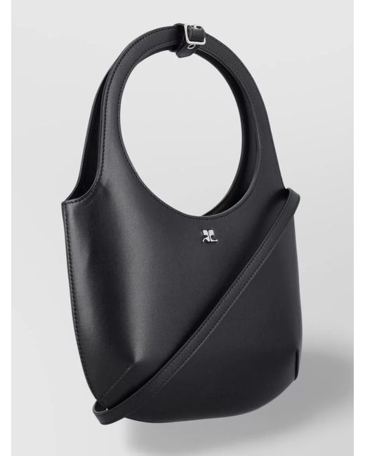 Courreges Black Très Leather Shoulder Bag