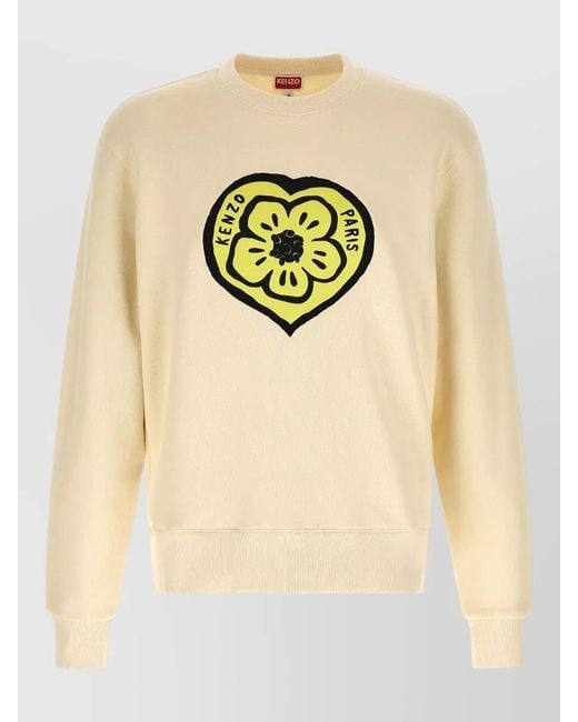 KENZO Natural Boke Heart Graphic Crew Neck Sweatshirt for men