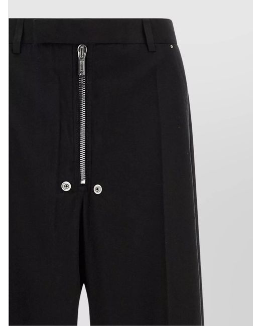 Rick Owens Black Concordians Tailored Flannel Wide Pants
